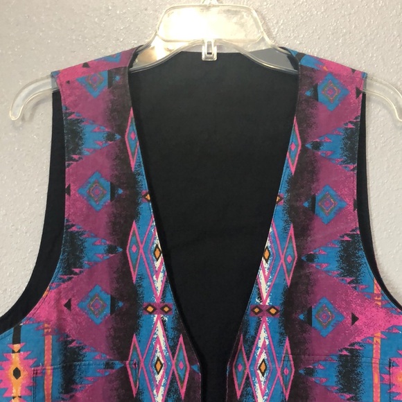 Red Threads Vest Men's by Native Americans Grand Rhonde Oregon southwestern EUC - Picture 3 of 9
